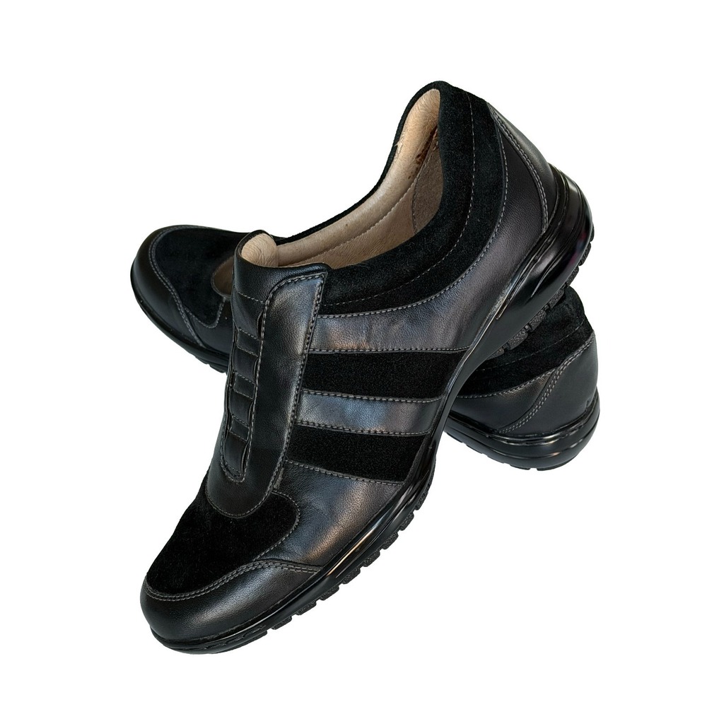 Sofft Women's Size 7.5M Leather Sneakers Black Walking Shoes Y2K Style